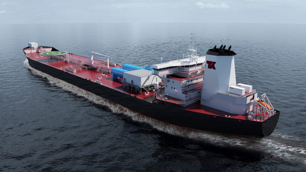 TeekayCorp's tweet image. Our new generation of “E-Shuttles” use their own emissions as fuel. Once on the water, they will be the most environmentally friendly shuttle tankers ever built. Learn more about our latest innovative, eco-friendly concept tankers: bit.ly/2Hjk8a3