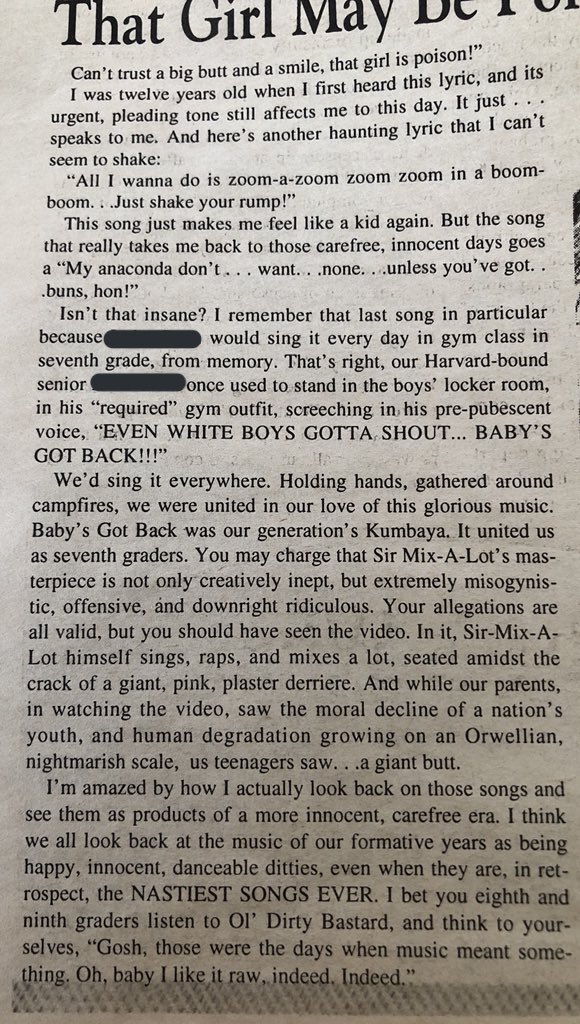 Okay here’s my humor column, just me being extra about hip-hop, I haven’t changed a f*ckin iota (with some redacted names to protect nice folks who didn’t ask for this)