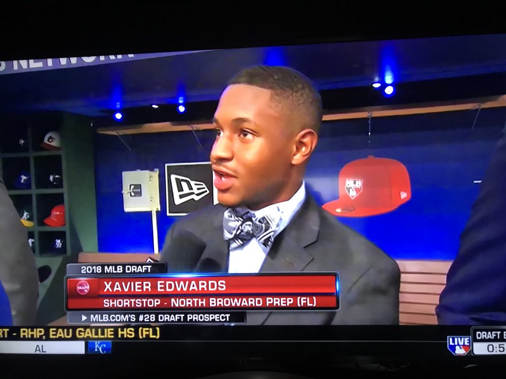 MrsMariahWhite's tweet photo. Congratulations Xavier Edwards on making it this far, and good luck tonight! #MLBDraft @NBPSEagles @NBPSAthletics #RepThePrep https://t.co/xisbZk09o7