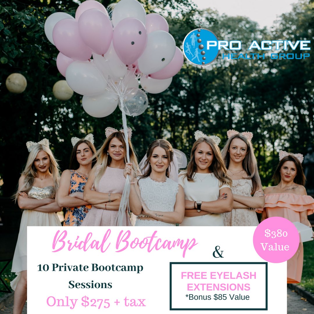 ProactiveClinic's tweet image. Just in time for your Wedding 👰💍Grab your Bridesmaids👯‍♀️ and take advantage of this I.N.S.A.N.E offer! [Includes 10 Personal Bootcamp sessions + Meal Plan + *Bonus * FREE Eyelash Extensions by @lashitupsonia] All for Only $275+ tax!! 

#bridalbootcamp #brampton