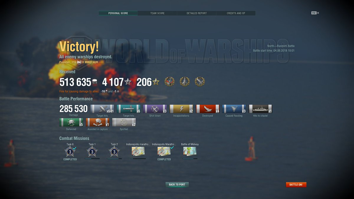DaveMcQuade_'s tweet photo. Reset my damage record last night in the conqueror around 230k dealt. Today the Minotaur after having it for 2 days comes in for a stout 285,530 damage dealt. Minotaur doesn't disappoint!!! #WorldOfWarships @WorldofWarships #HitHardHitFastHitOften https://t.co/HadNHlABu6