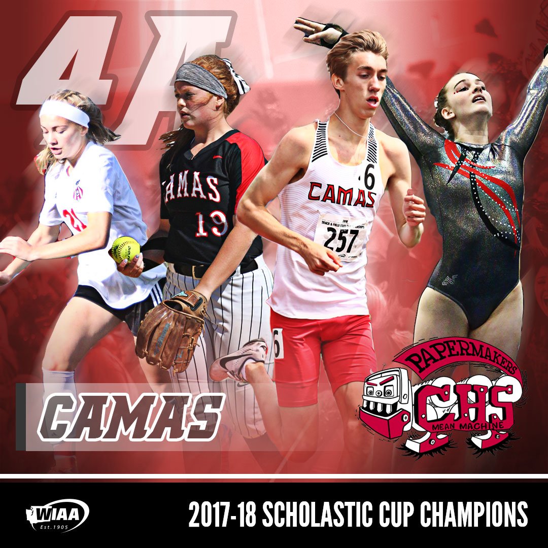 wiaawa's tweet photo. Congratulations to the 2017-18 4A #ScholasticCup Champions, the Camas Papermakers!

@CamasHighSchool 

FULL RESULTS:  https://t.co/qINSJTFIrz https://t.co/qLYOnddkK3