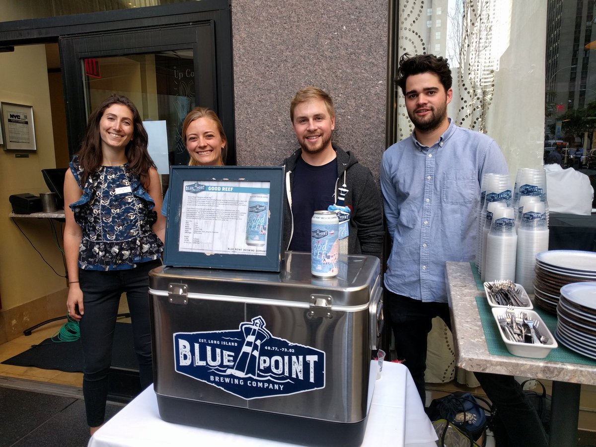 BillionOyster's tweet photo. An extra special Oyster Social here tonight at Oceana, with VIP Billion Oyster Party ticket holders and @BluePointBrewer. We're even getting a pre-launch taste of Good Reef, a Blue Point ale benefitting our community oyster reefs! Light-bodied, easy-drinking. #GoodReef #water https://t.co/VgrkMgV9ry
