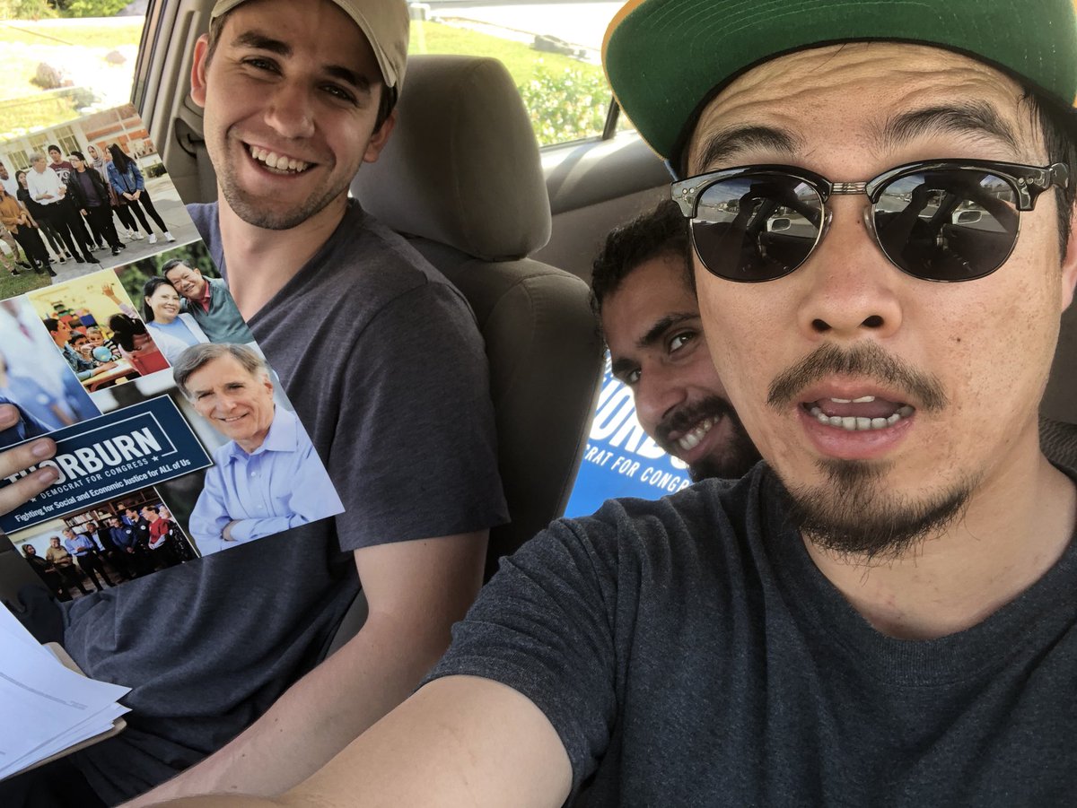 jtyao's tweet photo. Friends from the DC area (@RepRaskin) and San Bernardino (@RepPeteAguilar) ensuring Dems don’t get shut out of #CA39! @AndyThorburnCA is THE progressive to vote for tomorrow! @kshivs20 @OuterGalacticMF https://t.co/ZsLmYeE6d4