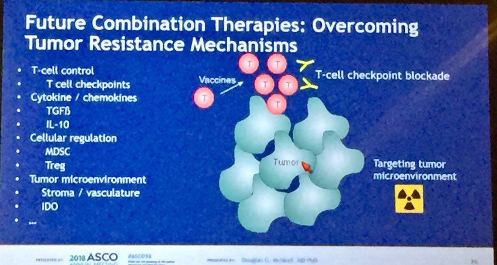Dr_RaviMadan's tweet photo. Dr Doug McNeel @UWCarbone reviews #immunotherapy studies in #asco18 #prostatecancer oral abstract session with #prostvac &amp; #Pembrolizumab. Little efficacy of these modalities individually - combinations maybe key to better results and those trials are underway. https://t.co/556XBZklid