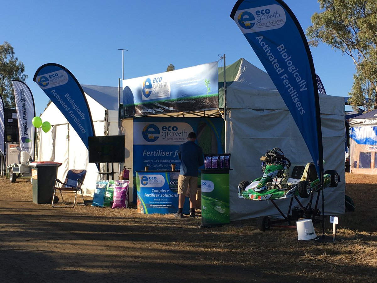 EcoGrowth_AUS's tweet photo. #CRT FarmFest 2018...... Simon getting ready for the day ahead at stand 
H 14, Scott on the camera. Come by and have a chat about your fertiliser needs, #SoilHealth and more by the looks of it........ https://t.co/awfdHxpayk