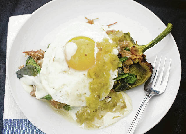 Chili, pork, eggs an ideal breakfast trio bit.ly/2JnjD3Z #littlefoodie