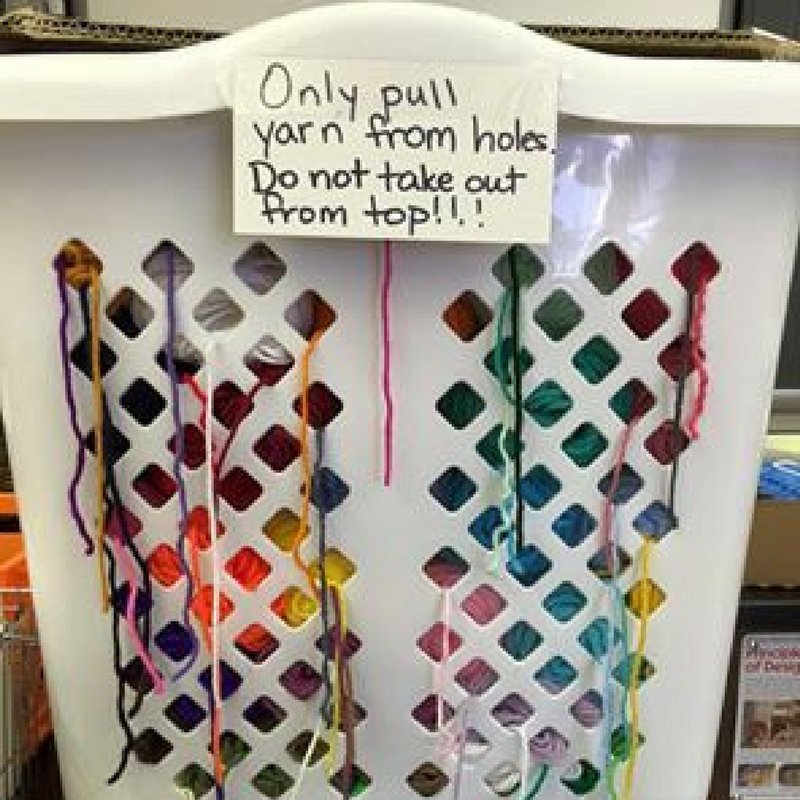 maker_maven's tweet image. Tired of having crazy yarn in your space? Check out this idea for keeping your yarn neat. #MakerEd #Makerspace