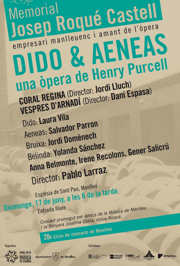 AmicsMusicaMan's tweet photo. 17 de juny, 18h Dido i Enees, Església de Sant Pau,  #Manlleu https://t.co/eLI99VPKjV