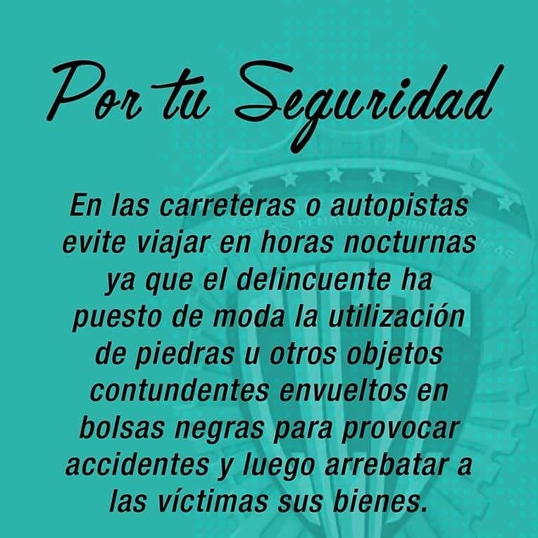 ¡Por tu seguridad!  #Cicpc