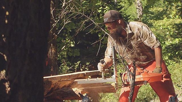 SeanBusby's tweet photo. Alaskan chainsaw milling lumber for our home. https://t.co/3iil15qYuS