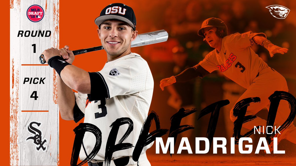 BeaverBaseball's tweet photo. Nick Madrigal is the highest selected player from Oregon State, surpassing Michael Conforto at No. 10 in 2014. #GoBeavs https://t.co/o0KKwRlfsh