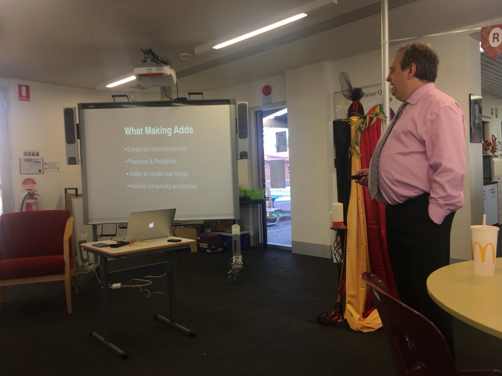 kimnitram's tweet image. Learning about learning by making with @garystager @ our school #EdTech #edtechsa