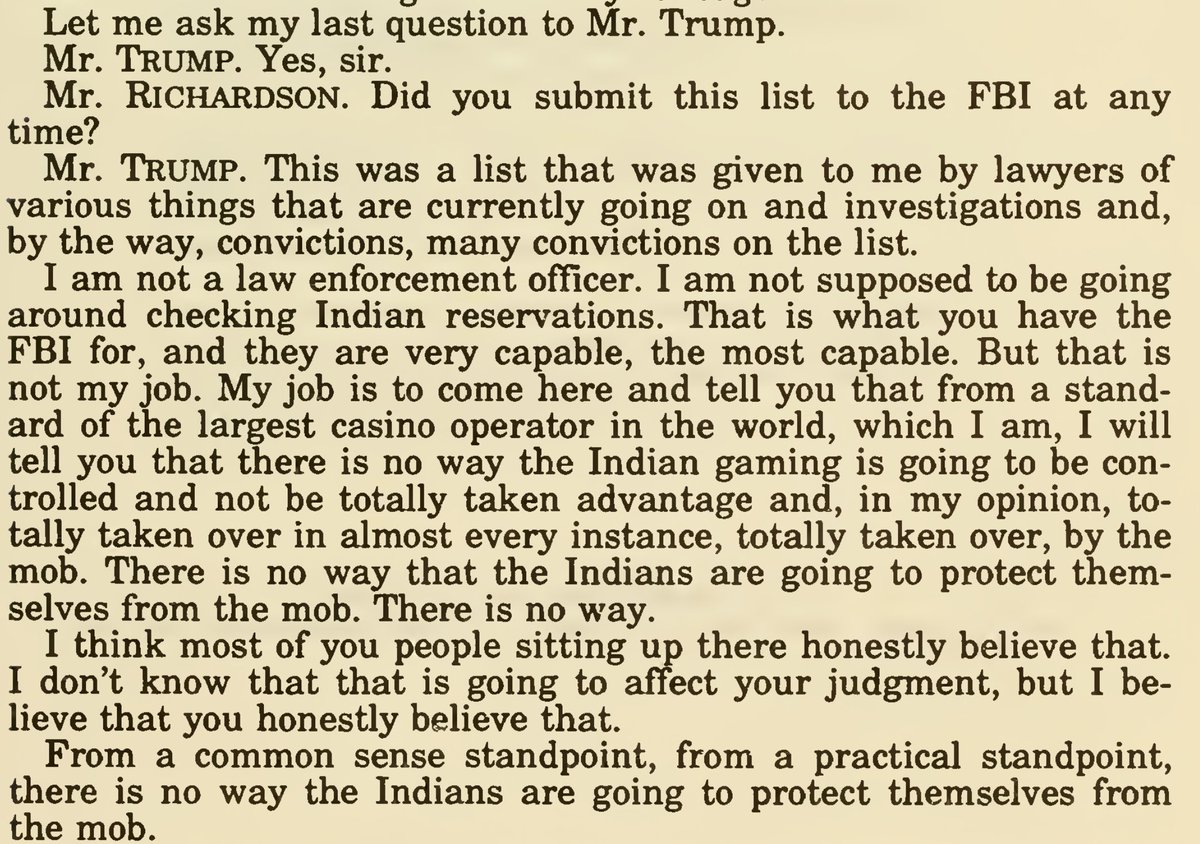 32. Like this time in the early '90s, when Fred (still semi-cogent & running Trump Org) sent his idiot-carnival-barking kid 2 testify in Congress. Paulie Walnuts wrote the opening statement. https://turtletalk.files.wordpress.com/2016/07/1993-trump-nat-res-testimony-pdf.pdfI've plucked some prime pieces of dotard insulting  @FBI. Enjoy!