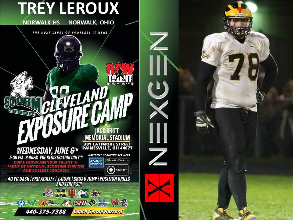 Keith Smilie (@nexgenscouting) on Twitter photo NEXGEN 2020 recruit Trey Leroux <a href="/trey_leroux/">Trey Leroux</a> Norwalk HS, Norwalk, OH heads to the Cleveland Exposure Camp by <a href="/rawtalentsports/">Raw Talent Sports</a> @LAKEERIEFBALL NEXGEN 2020 recruit Trey Leroux <a href="/trey_leroux/">Trey Leroux</a> Norwalk HS, Norwalk, OH heads to the Cleveland Exposure Camp by <a href="/rawtalentsports/">Raw Talent Sports</a> @LAKEERIEFBALL
