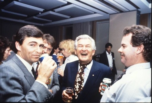 MoAD_Canberra's tweet photo. Happy #TriviaTuesday everyone! Break out your hair gel &amp; loudest tie as we remember the last days in OPH...

Image: John Brumby (left) and Bob Hawke (centre)  in the Senate Committee Room. Photographer Robert MacFarlane, Dept. of the House of Representatives, MoAD Collection. https://t.co/mLf8ln8T6x