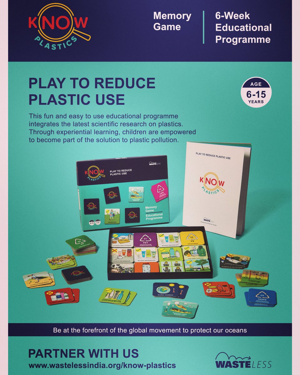 WasteLessIndia's tweet photo. kNOwPLASTICS - #Education to #beatplasticpollution
On #worldenvironmentday,we launch the innovative #memorygame & powerful #educationalprogramme - #kNOwPLASTICS developed in #Auroville, India
REGISTERATIONS OPEN!! BE A PARTNER!!! Click here:
https://t.co/OVhMDcaJ3t
#WasteLess https://t.co/d2N7cZiuWr