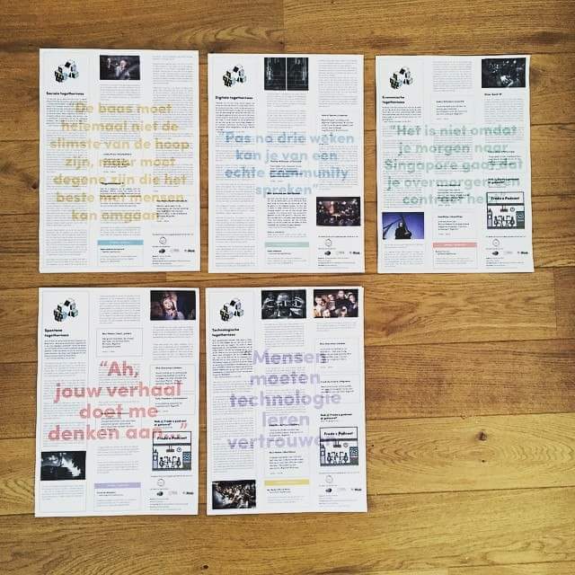 Dag op dag drie jaar geleden maakten we live papieren (!) kranten op Gent M. Ik schreef een verslag tijdens de talk, waarna <a href="/ThoV/">Thomas Vanhuyse</a> en <a href="/r_demartelaere/">Renate De Martelaere</a> gingen ontwerpen. Aan het eind van de talk was de krant klaar om uitgedeeld te worden. Zalig om te doen (pittig tempo wel)!