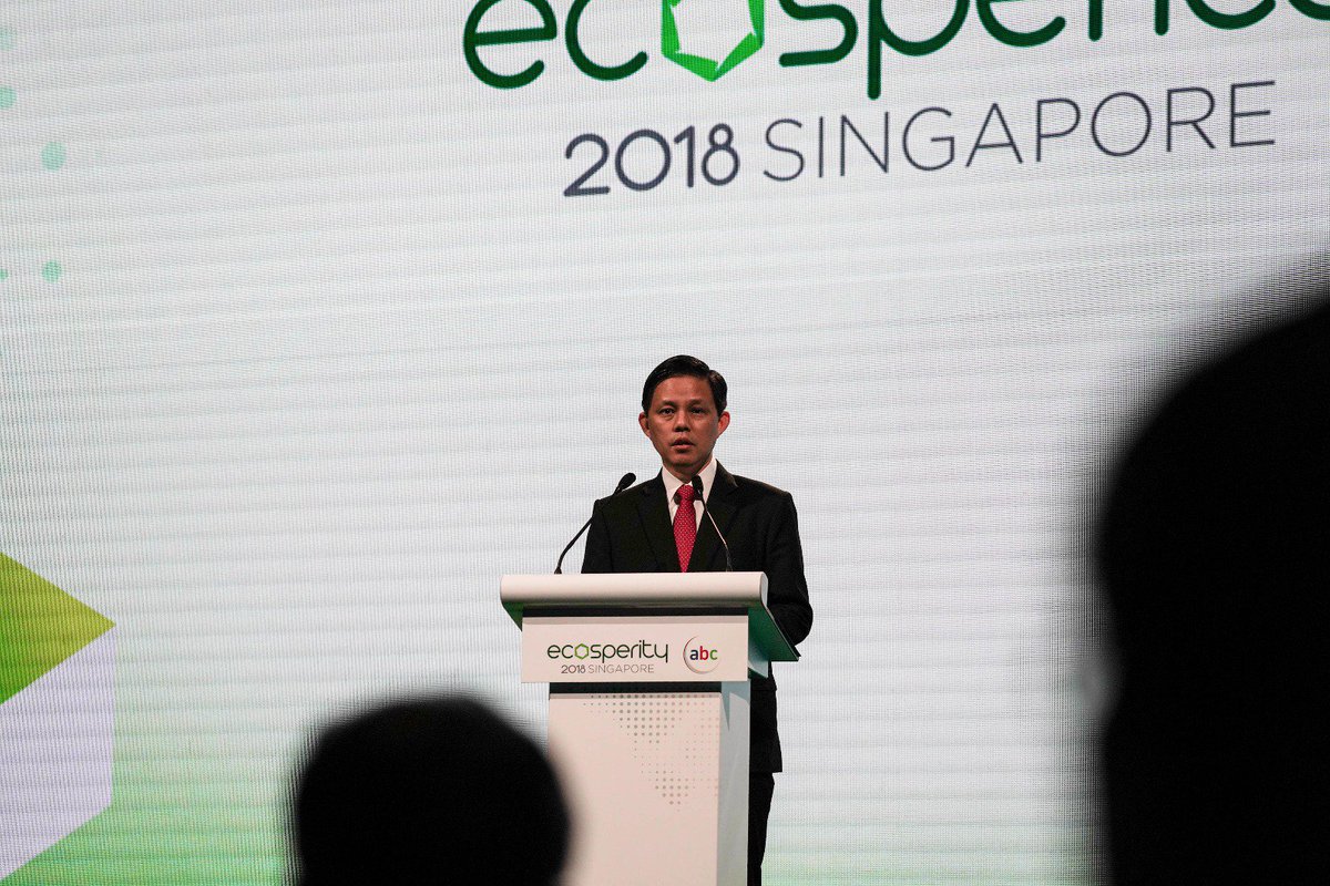 Temasek's tweet photo. If we can increase the amount of #energy collected per sq ft area and the locations of #SolarPanels on the skin of buildings, over time this supply and demand will increase, says @MTI_Sg's Chan Chun Sing #Ecosperity #Sustainability https://t.co/zEG42Q0wEb