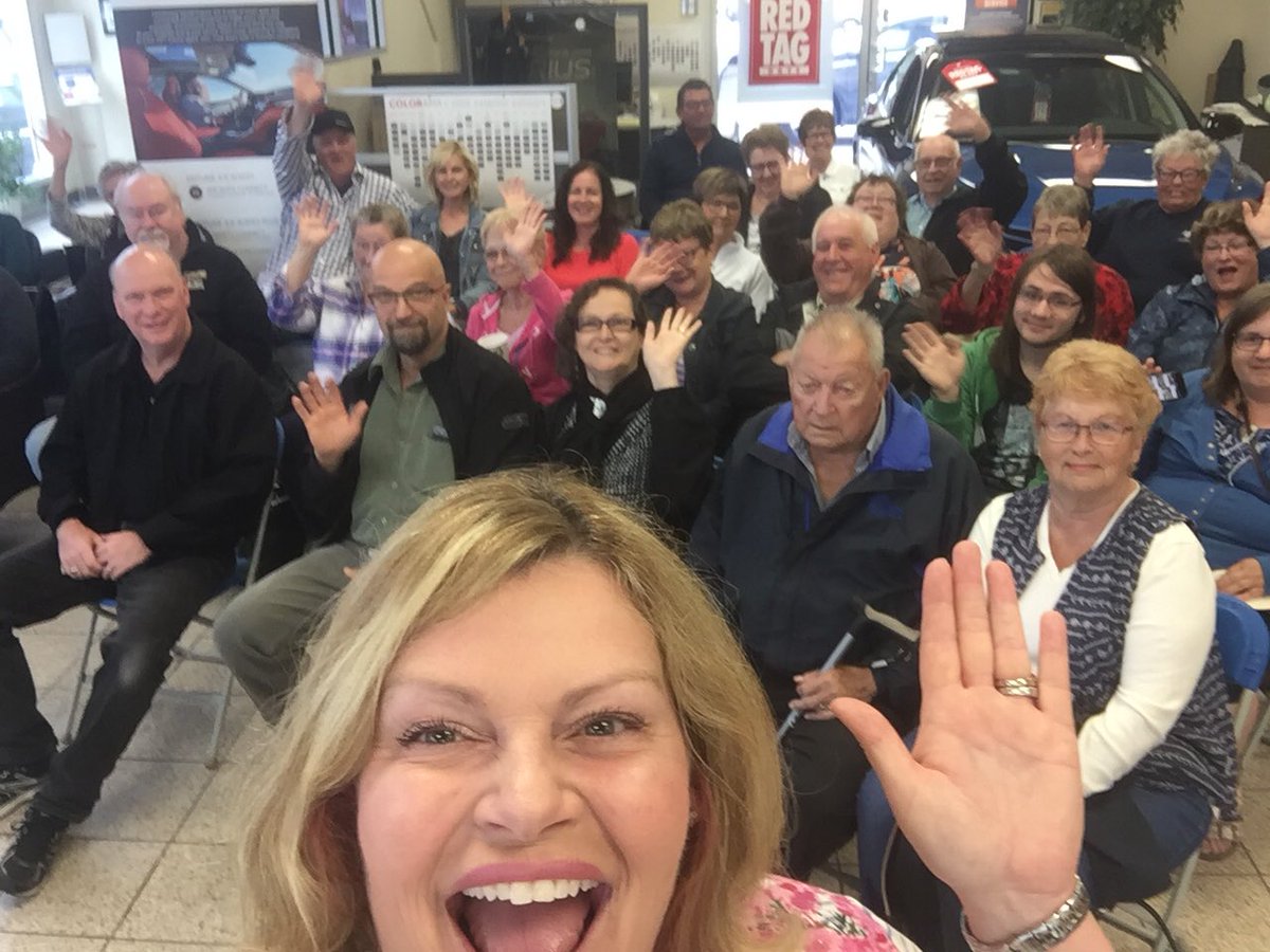 carladycanada's tweet photo. A full house @WalkertonToyota tonight for #knowyourcarnight We even had to use the patio set they are giving with purchase for seating! #welldone https://t.co/Yx5Uw4Tbql