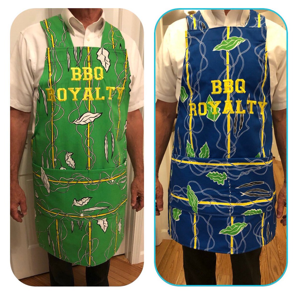 Excited to share the latest addition to my #etsy shop: BBQ ROYALTY / Apron / cobbler 'No ties'  heavy weight Cotton like fabric #housewares #cobblerapron #outdoorapron #grillingapron etsy.me/2JutJzT