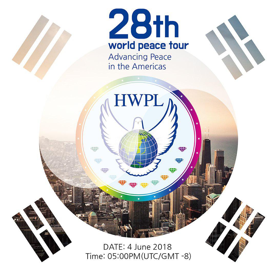 skylar_kim15's tweet photo. I hope you don't miss the Peace Conference in LA, U.S.A.

28th World Peace Tour 
'Advancing Peace in the Americas'

Date: 4th, June, 2018 Time: 17:00 pm(UTC/GMT-8)
  https://t.co/uTcweb0rHH  

#HWPL #28th_Peacetour #LA #Peace #America #DPCW https://t.co/nCV4orp1p1