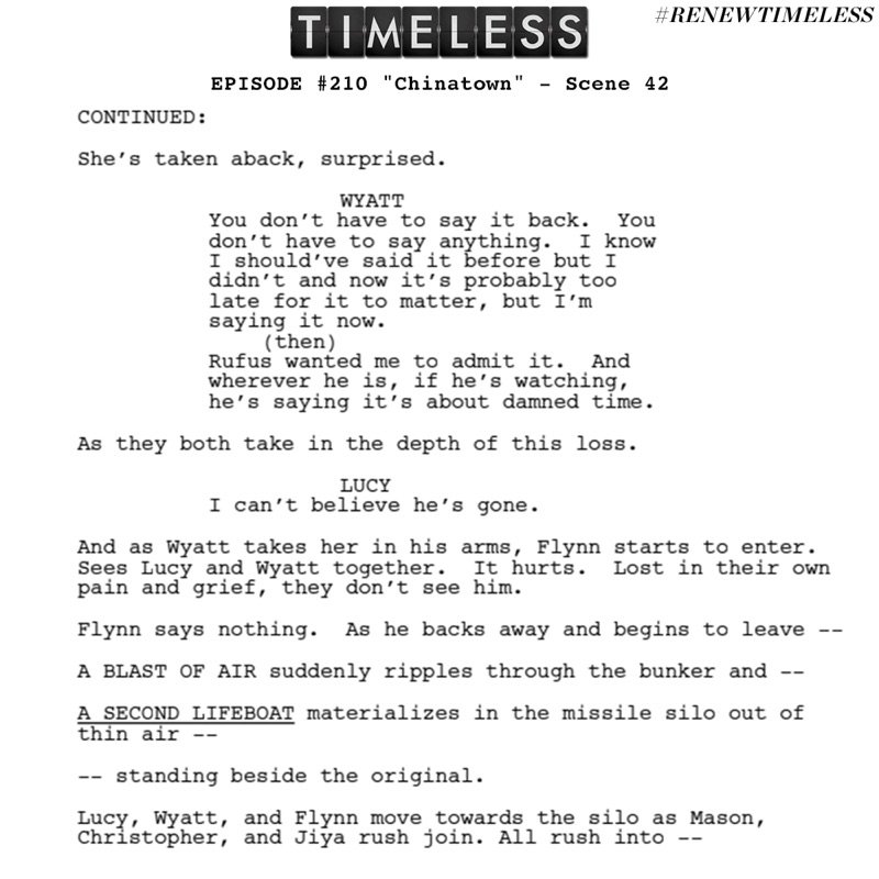 TheTimelessRoom's tweet photo. Thanks for waiting everyone! Since we were late getting this out, we won't require an amount of retweets to post. Just make sure you keep hitting up social media with your #RenewTimeless requests! Enjoy. https://t.co/yZMUvEgy59