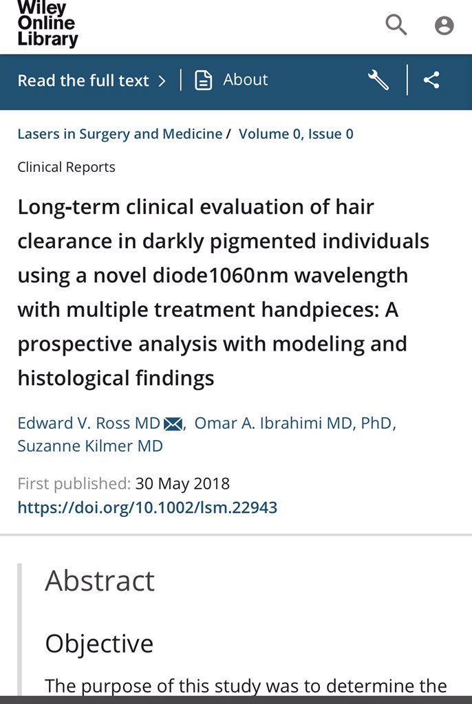 Here at CSI we don’t just stay on the cutting edge, we help define it. Dr. Ibrahimi just published a paper along with Dr. Kilmer and Dr. Ross, two of world's most respected laser surgeons, on a new wavelength that is safe to do laser hair removal in all skin colors.