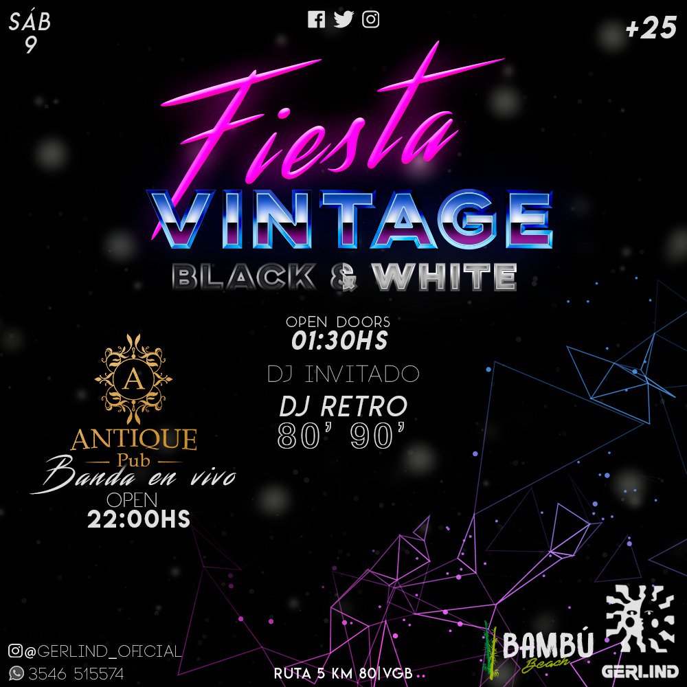 Gerlind_vgb's tweet photo. Proximo sábado 9 de Junio vuelve el club Retro a Gerlind 🎉👯‍♂👯 en la pista alternativa DJ invitado con todo un repertorio de los grandes hits de los 80s y 90s , y 3:30hs con música más actual para seguir bailando🍾🥂  +25 🎟 Anticipadas $100 (3546515574 📲) https://t.co/tsnxA24Cyn