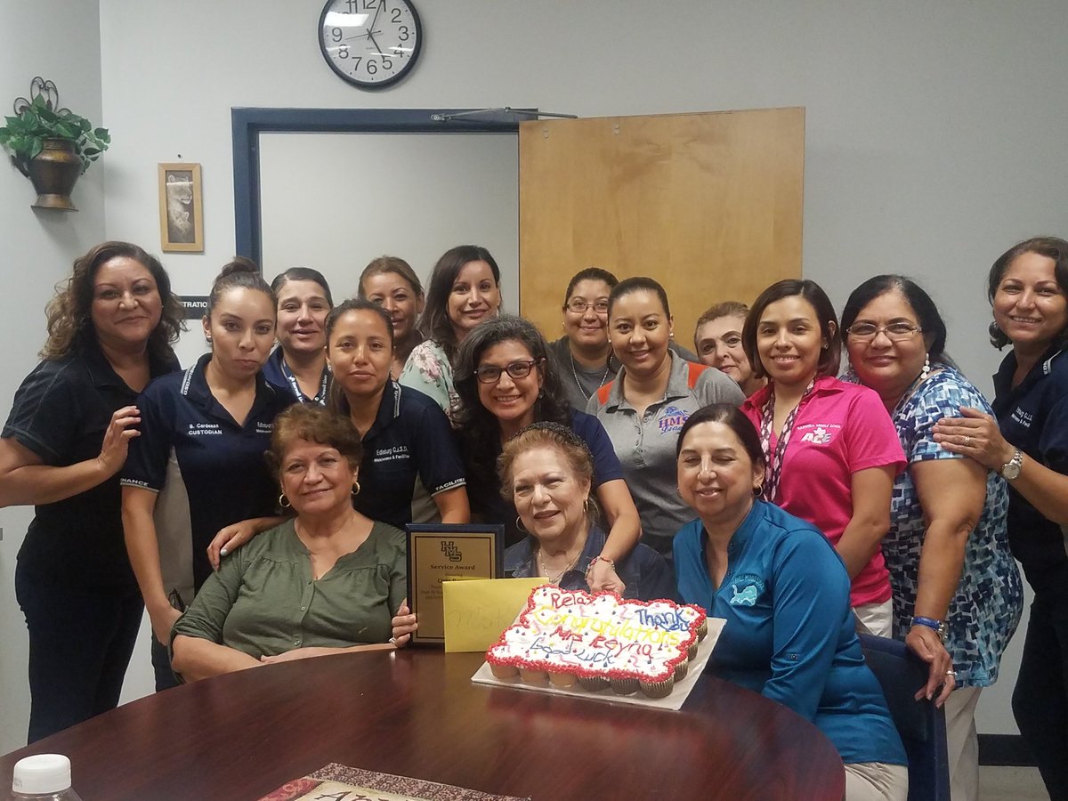 libraryharwell's tweet photo. Ms. Reyna is ready to retire after 48 years of service. https://t.co/B4fg09jxry