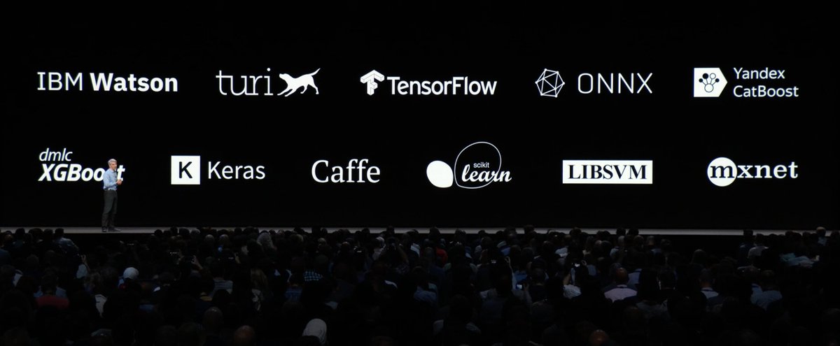 Integrate your @IBMWatson #MachineLearning models with #Apple devices, Craig Federighi (SVP of Software Engineering <a href="/Apple/">Apple</a>) presenting today at #WWDC18