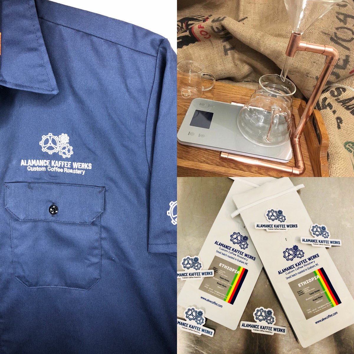 akwcoffee's tweet image. Friday we’re doing a drawing, this navy utility shirt (L) &amp;amp; pour over stand. Simply take a photo of your recent purchase of your AKW coffee bag, tag us, we’ll do a drawing on Friday to see who gets it. We’ll mail it all to you #coffeeswag #specialtycoffee #customcoffee #caffeine
