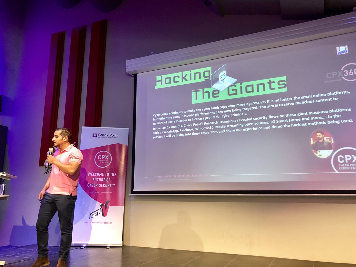 markusevic's tweet photo. #CPXnl Cyber Race; Hacking the Giants with Eran Vaknin, Security Expert, Research Department
#CPX360 #CheckPointSW #CyberSecurity #Infinity #Cloud #Mobile #Network https://t.co/SSPyp2wmcI