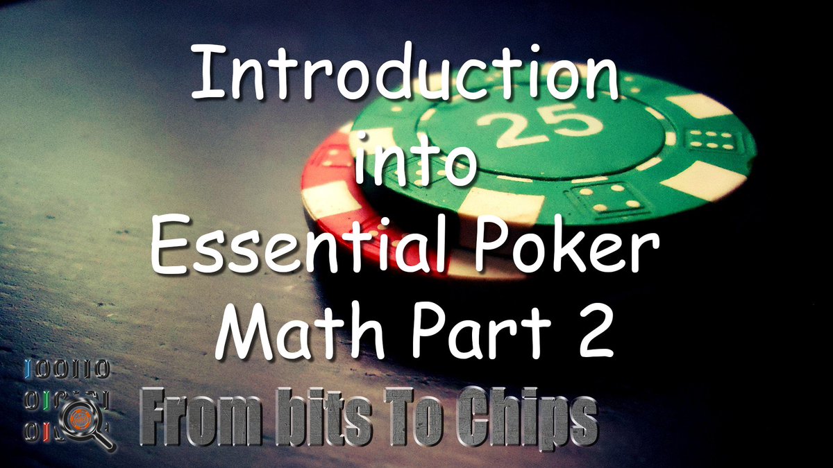 bitstochips's tweet photo. Hey everybody, here's my second video on essential poker math. Please pop over and take a look, let me know what you think.
#bitstochips #mypokerjourney
https://t.co/uIEriLPznB https://t.co/2LWV5kKj4n