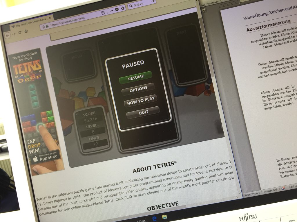 hansen_tv's tweet image. Der Moment wenn du unterfordert bist 😂
#shool #tetrisprofikappa