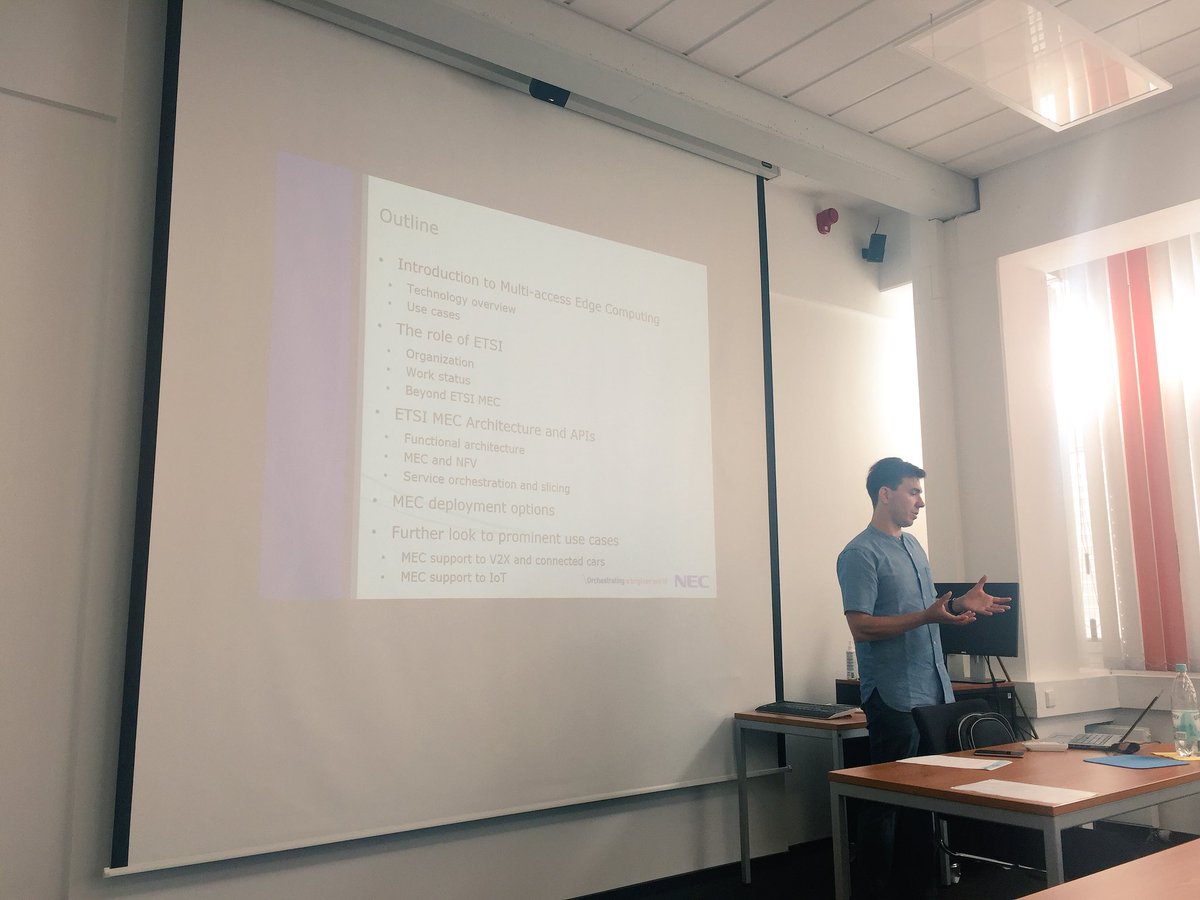 meysam_1985's tweet photo. The second day of @5Ga_ITN 3rd training event with Fabio Giust From NEC Company, presenting overview of multi-access edge computing. @EU_H2020 https://t.co/imFIXFabHZ