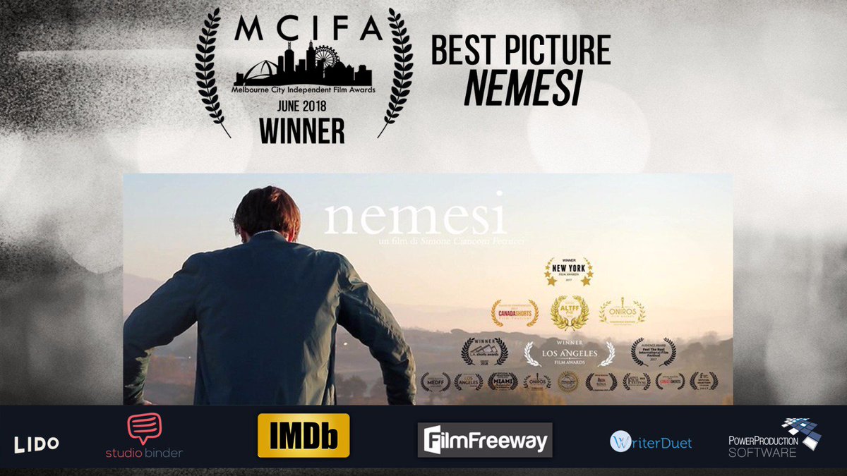 MCIfilmawards's tweet photo. Congratulations to our June 2018 Best Picture Winner - NEMESI 
#mcifa #melbourne #city #independent #film #filmawards #awards #filmmakers #international #films #filmmaker #shortfilms #bestpicture #filmfestival #competition #winner #production https://t.co/PG9PYkiT3h