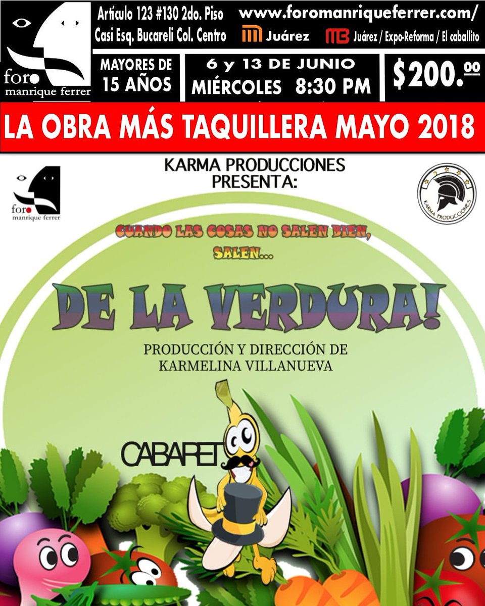 uriel_palau's tweet photo. Dos funciones más en el @ForoManriqueF @delaverdura qué prefieres? La papaya o el chile? #Cabaret #Drag #LGBT 
@famososalacarta @carteleracdmx @TeatrosEnMexico @faridapp @masteatromexico @carteleradet @expresionesarte @interescenamx https://t.co/oqQ01ejnsZ