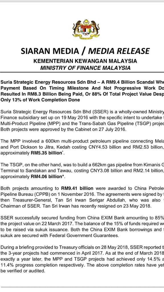 Melissa Goh On Twitter Another Day Another Scandal Sser Funding Mechanism Was Similar To Ecrl 85 By China Exim Bank The Rest Via Sukuk Issuance Now Fm