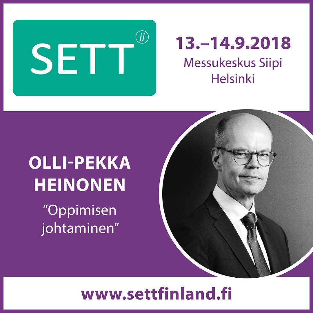 SETTFIN's tweet photo. SETT Finlandissa on myös ajankohtainen Johtajapolku opetustoimen johdolle ja kuntatason päättäjille! Seminaarissa kuullaan mm. Opetushallituksen pääjohtajaa Olli-Pekka Heinosta otsikolla "Oppimisen johtaminen". @Opetushallitus #SETTFIN #oppiminen #Johtajapolku https://t.co/ZnLKlzoVaI