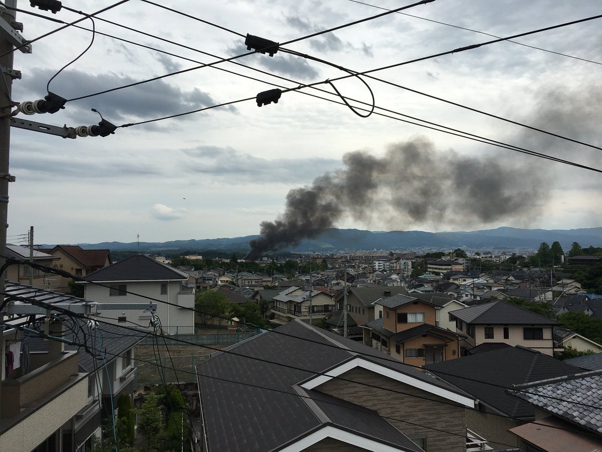 奈良市西大寺北町で火事の現場の画像