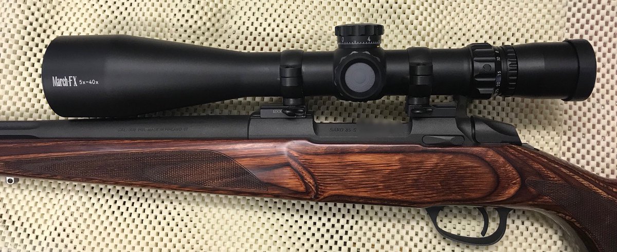huntingnet1000's tweet photo. サコーＭ８５バーミントステンレスラミネートにＭａｒｃｈＦＸ５－４０を取付させて頂きました 
Ａ様 度重なるご用命ありがとうございます
#marchscopes #sako #308win #マーチスコープ #ライフル #サコー https://t.co/cH9lAmVhwM