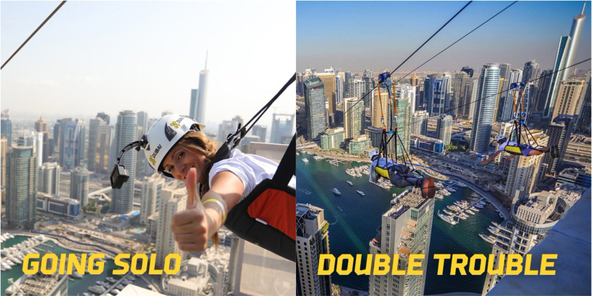 EtisalatYP's tweet photo. #ActiveBeats #Dxb #UAE
Go #ziplining across #DubaiMarina. Look out for the @princesstower and @CayanTower on the way down! Get your mid-air #adventure caught on camera!
At 1km, it’s world’s #longest #urban zip line, and reaches speeds of upto 80km/hr! #XLine
#dxb #thingstodo https://t.co/KJ0ILmWz9U