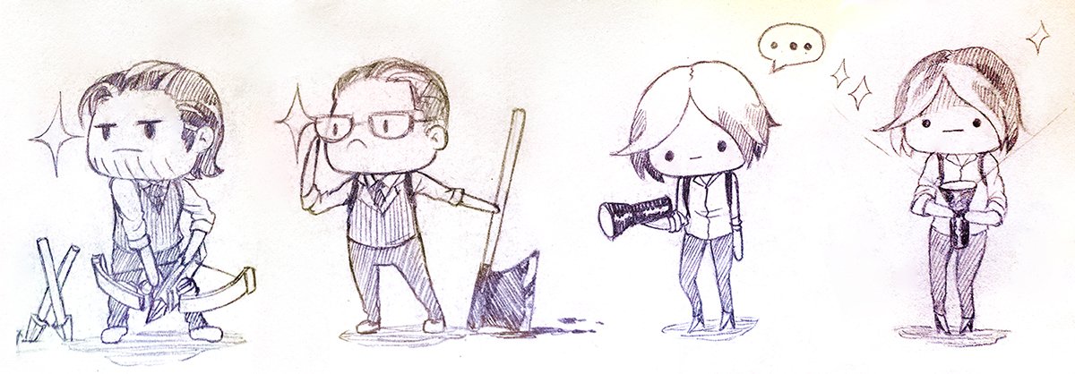 Some old #TheEvilWithin sketches that had sat in my sketchbook since the first game. Joseph best boi