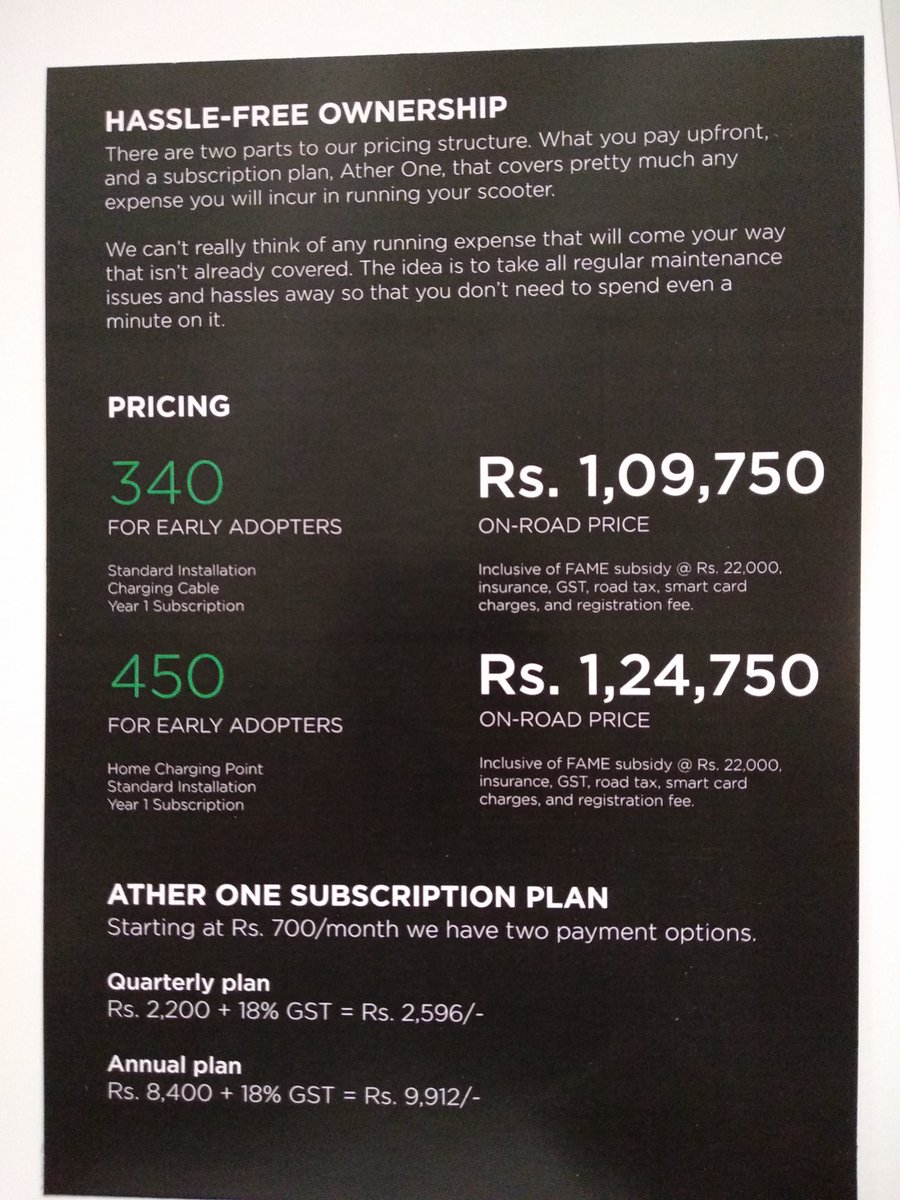 sanjivvakharia's tweet image. The @atherenergy launched their flagship #ather450 &amp;amp; their previously unveiled #Ather340 #AtherEnergy here we go competitive pricing... #Bangalore