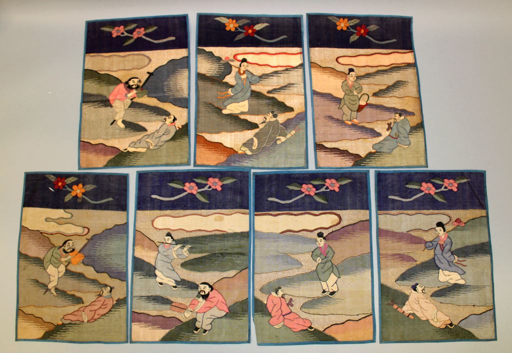 A good set of seven good quality late #19th/early 20th Century #Chinese rectangular silk #kesi panels <a href="/JNAuctioneers/">Nicholson's Auctions</a> #orientalauction JUNE13. Est: £400-600.