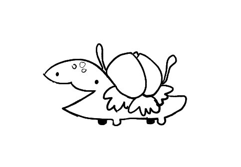 A failed bulbasaur drawn from memory. Somehow I always forget and add leaves to it .