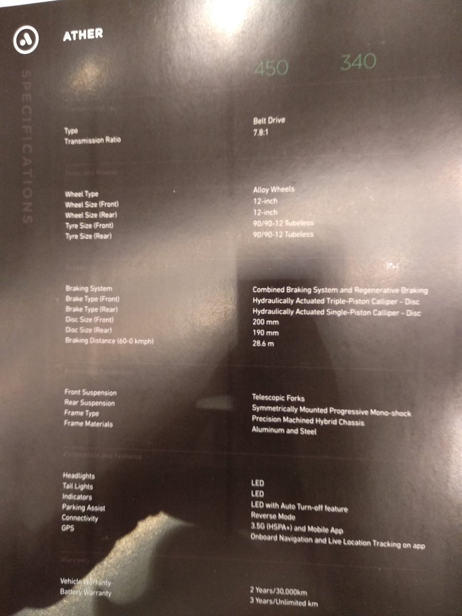 sanjivvakharia's tweet image. The @atherenergy  #ather450 &amp;amp; #Ather340 #evscooters specifications