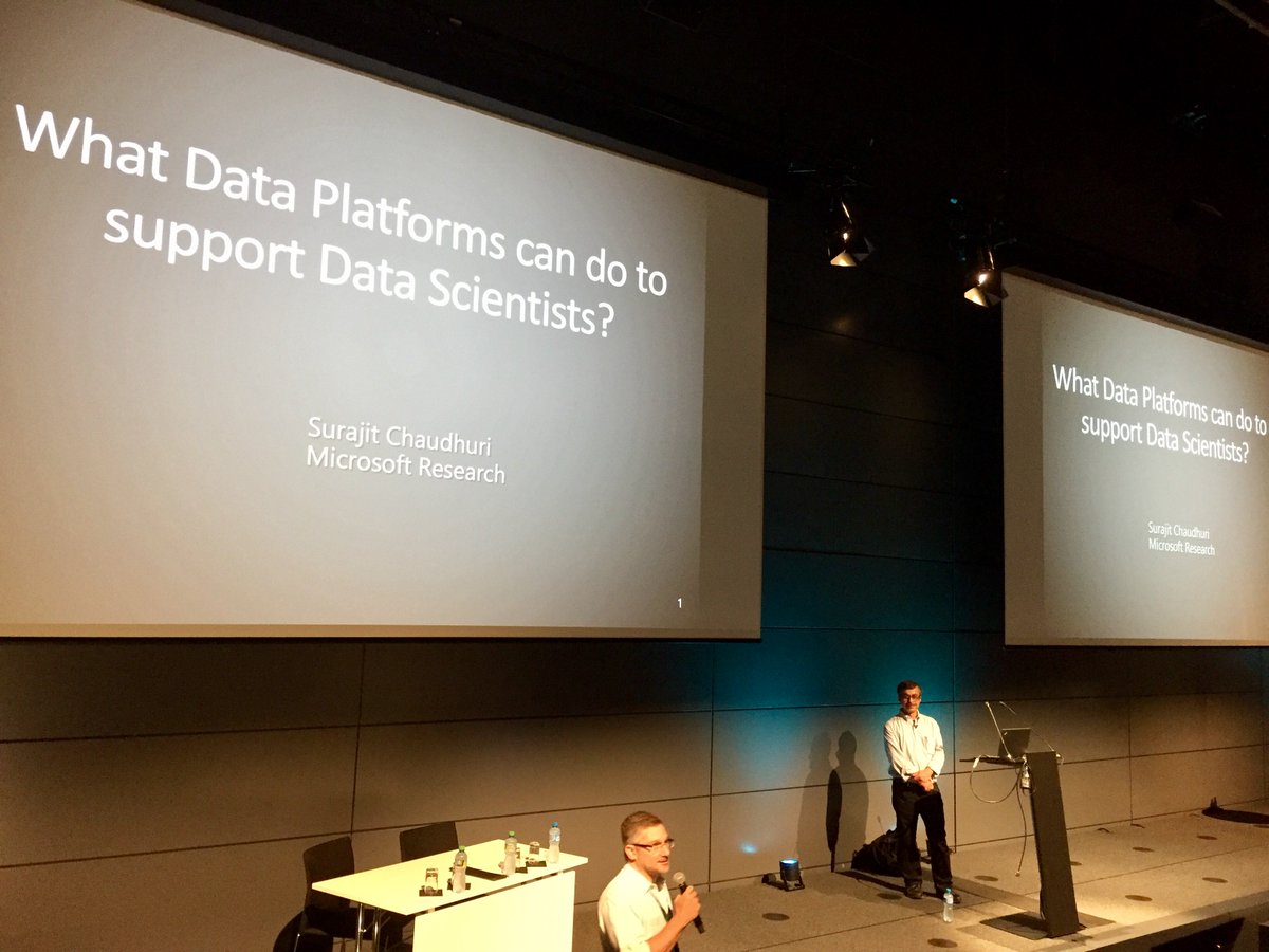 2018IEEEdsw's tweet photo. IEEE #DataScience Workshop, day 2 "What Data Platforms can do to support Data Scientists?" by Dr. Surajit Chaudhuri  @MSFTResearch  @EPFLevents @SDSCdatascience @IEEEsps https://t.co/Z1dVQ39Tu6