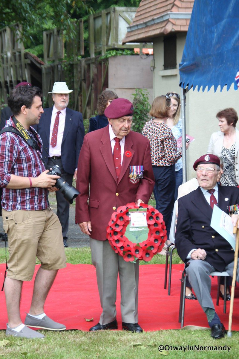 OtwayInNormandy's tweet photo. OTD, at exactly this time:
2015 #DDay71: The service at Le Mesnil was in progress. Remembering Geoff Pattinson fondly.
2016 #DDay71, I was at the hospital in Caen, getting Gordon Newton of the 9bn patched up after he injured his leg disembarking from the coach at Le Mesnil! https://t.co/xT7XmJncOu
